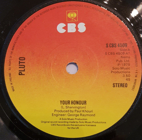 Pluto* - Your Honour (7")