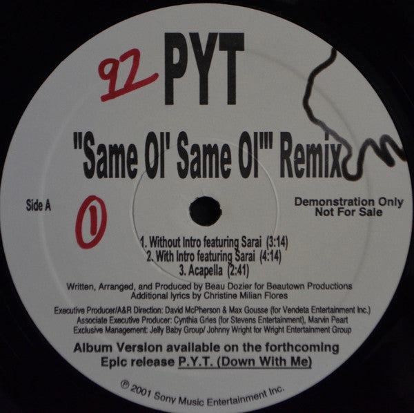 PYT - Same Ol' Same Ol' (Remix) (12", Promo)