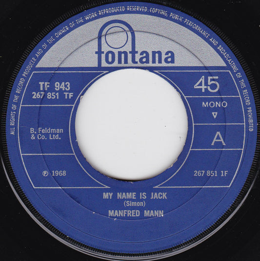 Manfred Mann - My Name Is Jack (7", Single, Mono, Lar)