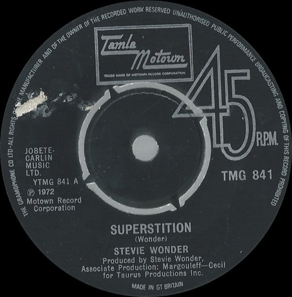 Stevie Wonder - Superstition (7", Single, 4-p)