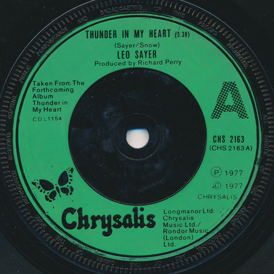 Leo Sayer - Thunder In My Heart / Get The Girl (7", Single)