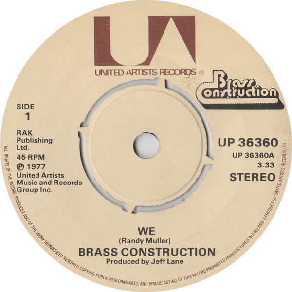 Brass Construction - We (7")