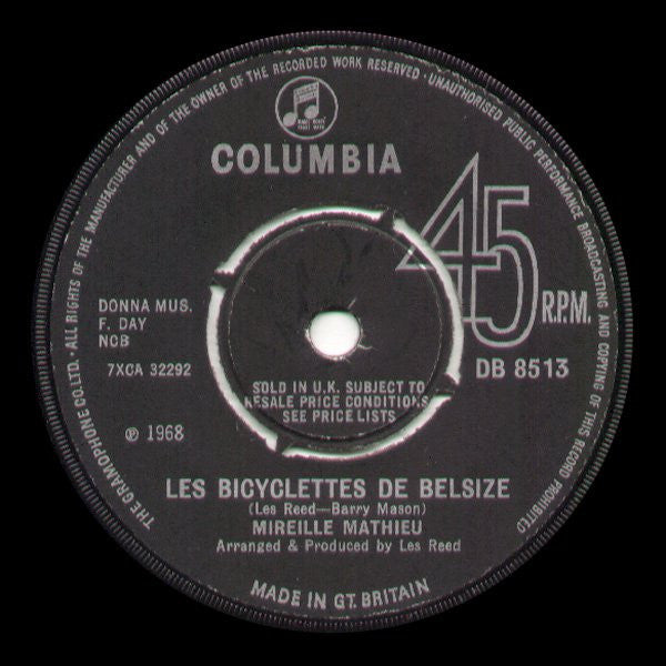 Mireille Mathieu - Les Bicyclettes De Belsize (7", Single)