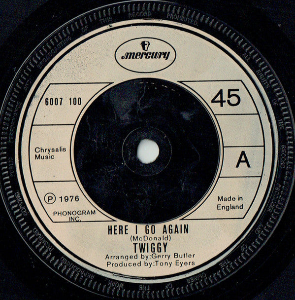 Twiggy (2) - Here I Go Again (7", Single, Com)