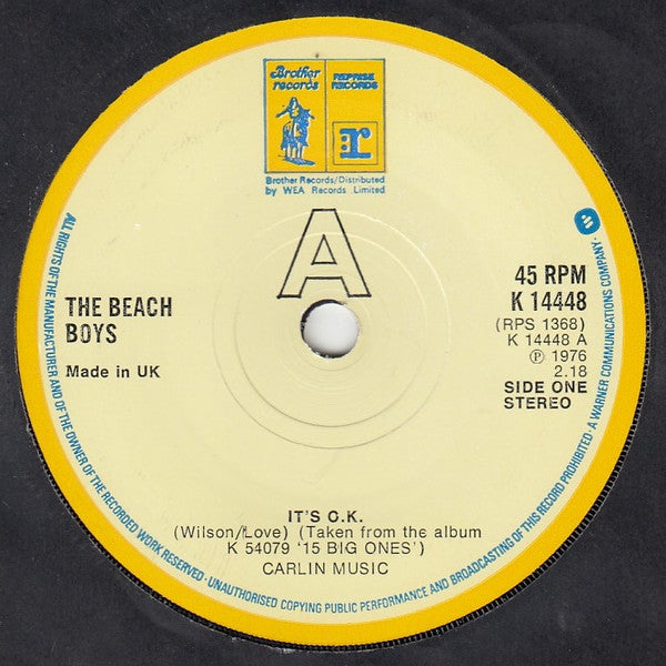 The Beach Boys - It's O.K. (7", Single)