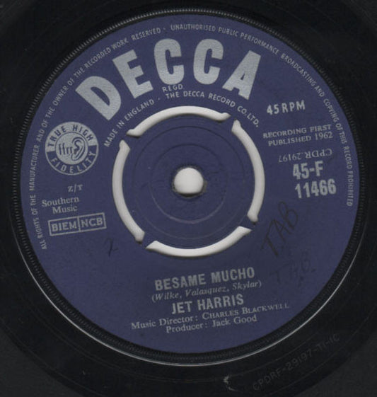 Jet Harris - Besame Mucho (7", Single)