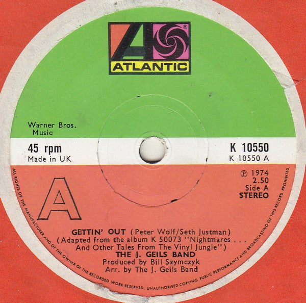 The J. Geils Band - Gettin' Out (7", Single)