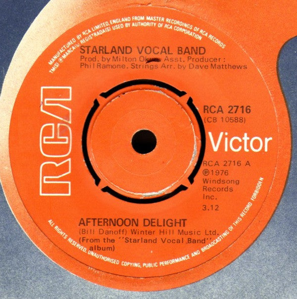 Starland Vocal Band - Afternoon Delight (7", Single)