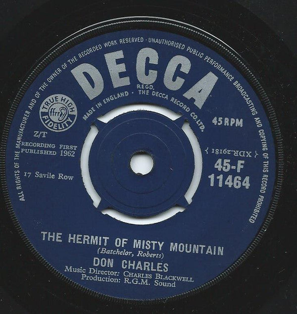 Don Charles (4) - The Hermit Of Misty Mountain (7", Single)