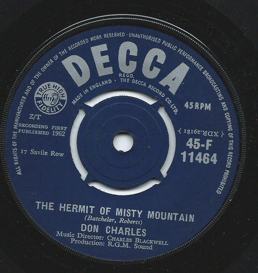 Don Charles (4) - The Hermit Of Misty Mountain (7", Single)