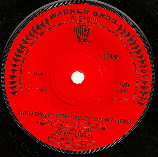 Sacha Distel - Rain Drops Keep Fallin' On My Head (7", Single, Sol)