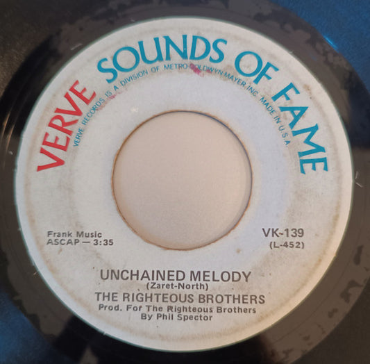 The Righteous Brothers - Unchained Melody / Hung On You (7")