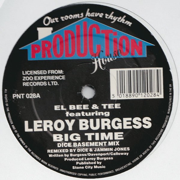 El Bee & Tee Featuring Leroy Burgess - Big Time (12", M/Print, Col)