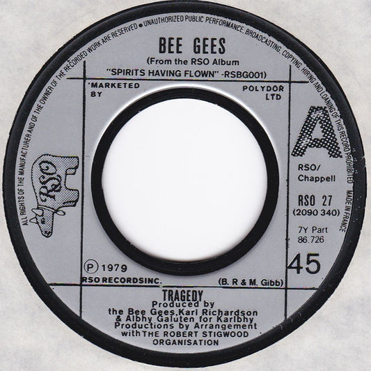 Bee Gees - Tragedy (7", Single, Sil)