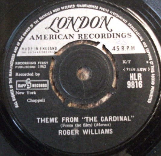 Roger Williams (2) - Theme From "The Cardinal" / Danke Schoen (7", Single)