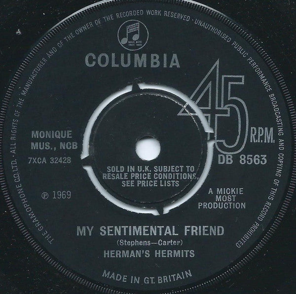 Herman's Hermits - My Sentimental Friend (7", Pus)