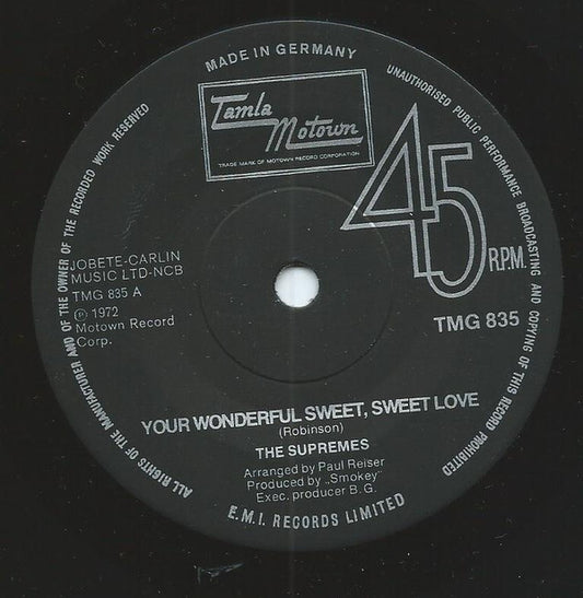 The Supremes - Your Wonderful Sweet, Sweet Love (7", Sol)