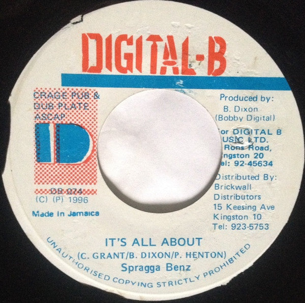 Spragga Benz - It's All About (7")