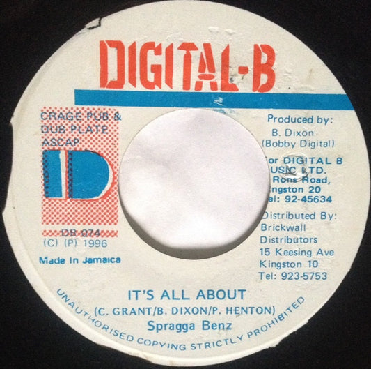 Spragga Benz - It's All About (7")
