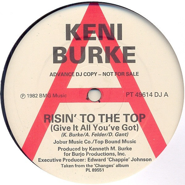 Keni Burke - Risin' To The Top (12", Promo)