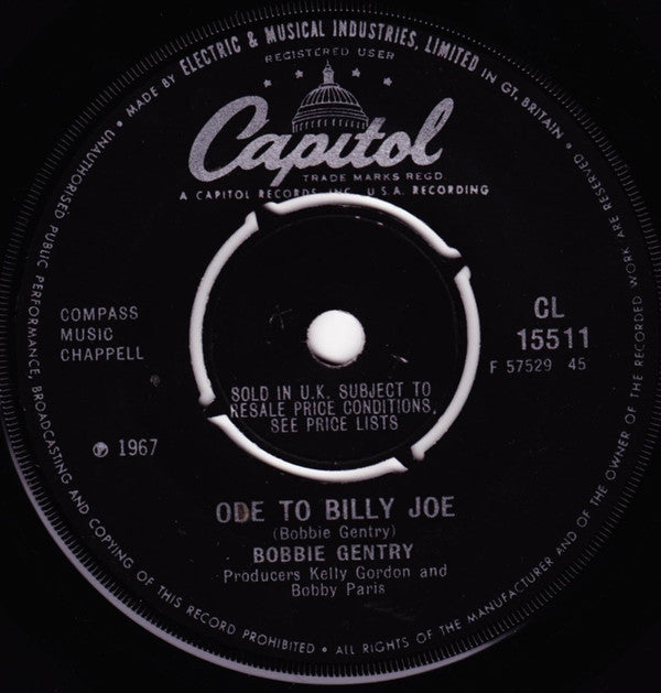Bobbie Gentry - Ode To Billy Joe (7", Single)