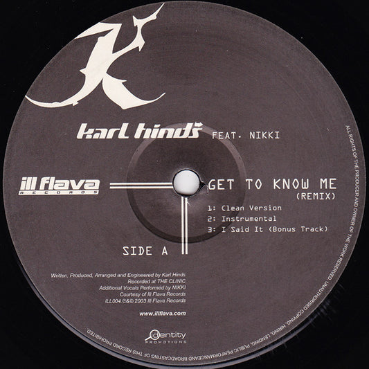 Karl Hinds - Get To Know Me (12", Single)