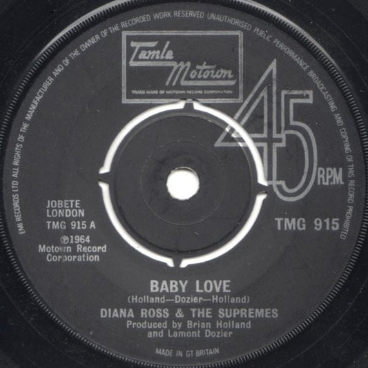Diana Ross & The Supremes* - Baby Love (7", Single, RE)