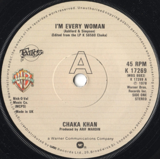 Chaka Khan - I'm Every Woman (7", Single, Com)