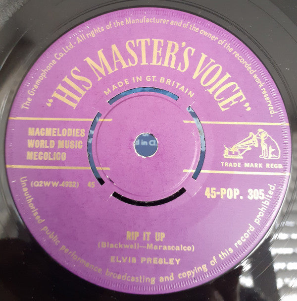 Elvis Presley - Rip It Up (7", Gol)