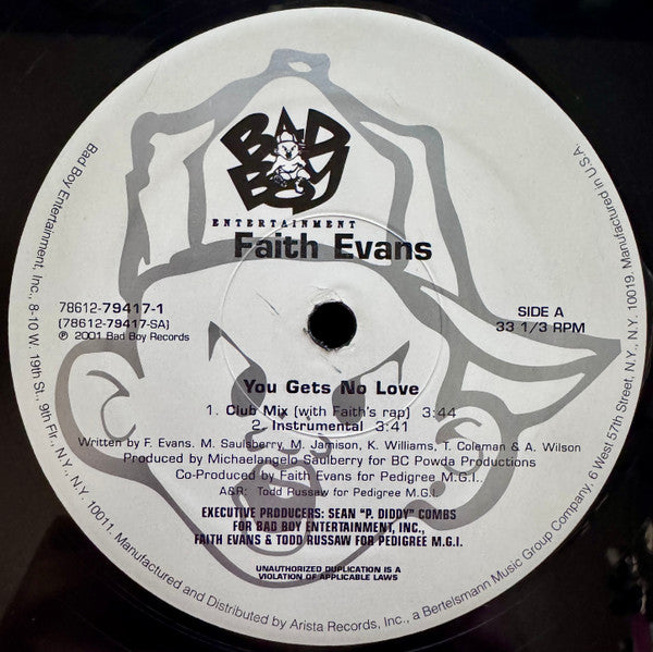 Faith Evans - You Gets No Love (12")