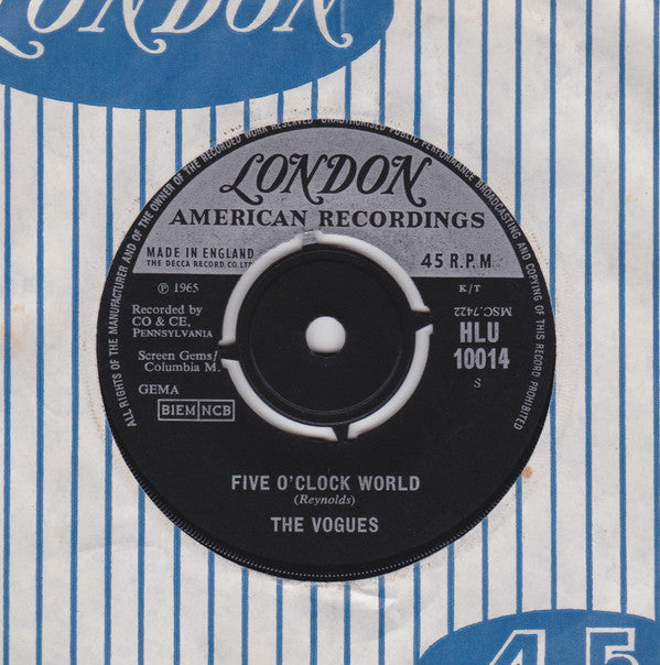 The Vogues - Five O'Clock World (7", Single)