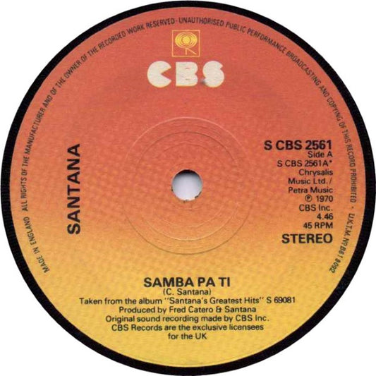 Santana - Samba Pa Ti / Incident At Neshabur (7", Single)