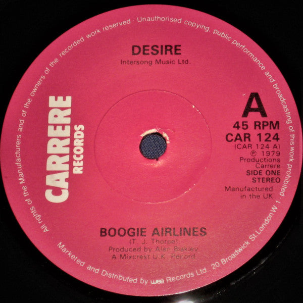 Desire (20) - Boogie Airlines (7")