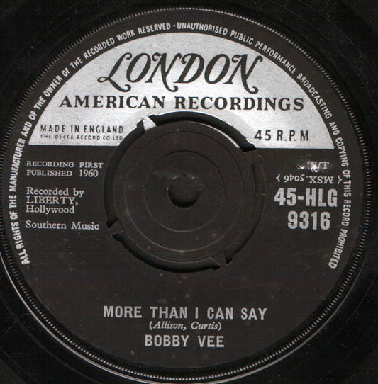 Bobby Vee - More Than I Can Say (7", Single)