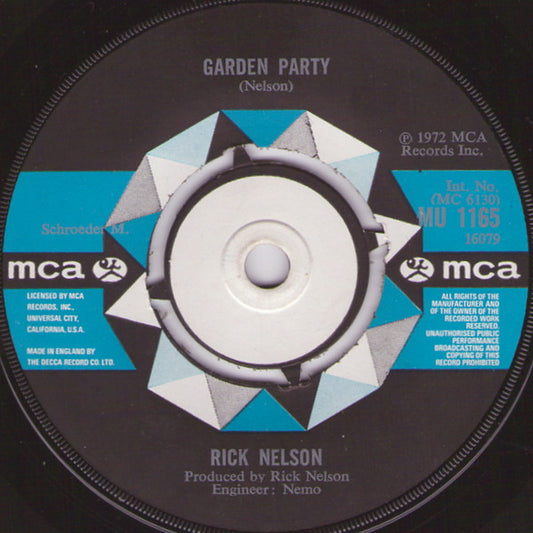 Rick Nelson* - Garden Party (7", Single)