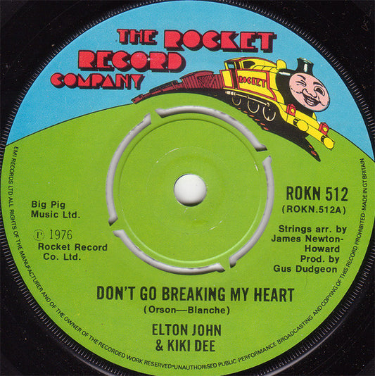 Elton John & Kiki Dee - Don't Go Breaking My Heart (7", Single, Com)