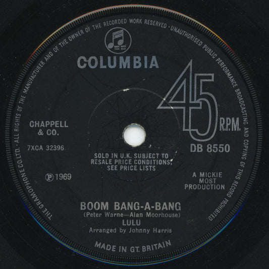 Lulu - Boom Bang-A-Bang (7", Single, Sol)