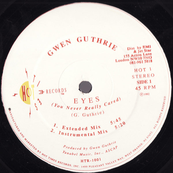 Gwen Guthrie - Eyes (You Never Really Cared) (12")