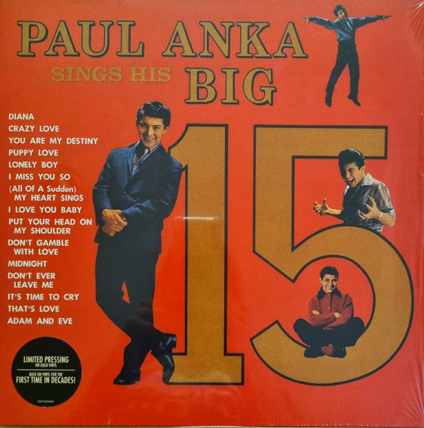 Paul Anka - Paul Anka Sings His Big 15 (LP, Comp, Mono, RE, Gol)