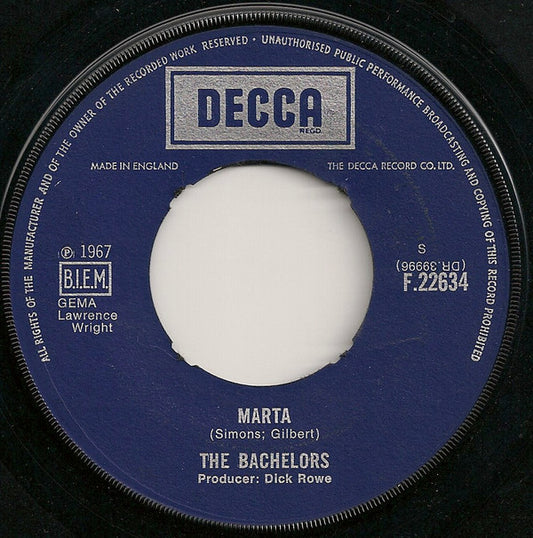 The Bachelors - Marta (7", Single, 4-P)