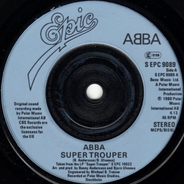 ABBA - Super Trouper (7", Single, RP, Blu)