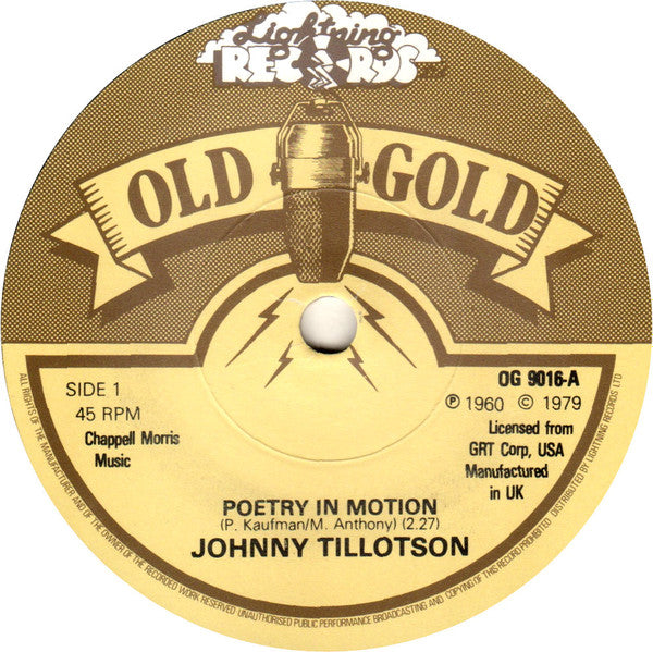 Johnny Tillotson - Poetry In Motion (7", Single, RE)