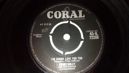 Buddy Holly - I'm Gonna Love You Too / Listen To Me (7", Single, RE, 4-P)