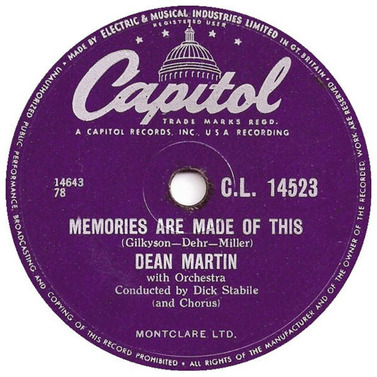 Dean Martin - Memories Are Made Of This / Change Of Heart (Shellac, 10")