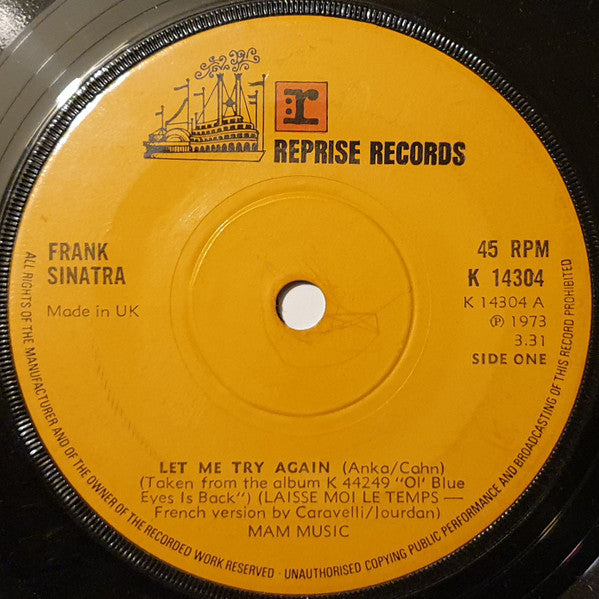 Frank Sinatra - Let Me Try Again (7", Single)