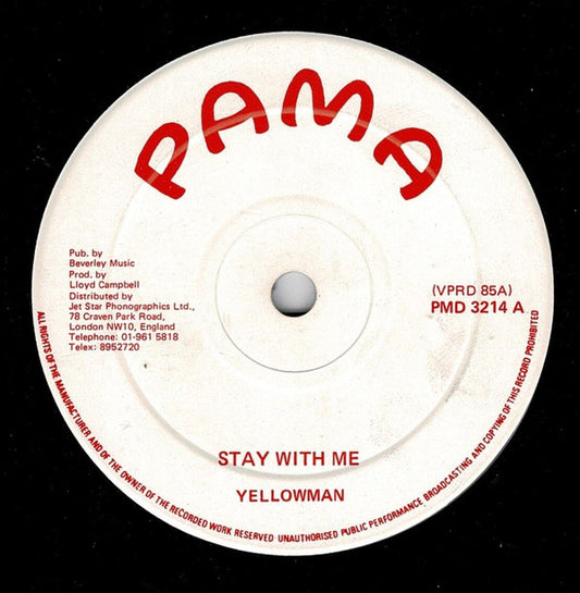 Yellowman - Stay With Me (10")