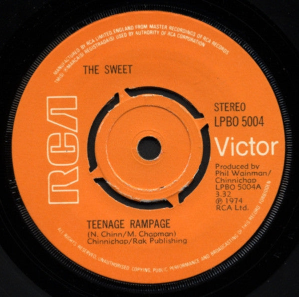 The Sweet - Teenage Rampage (7", Single, Pus)
