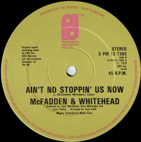 McFadden & Whitehead - Ain't No Stoppin' Us Now (12