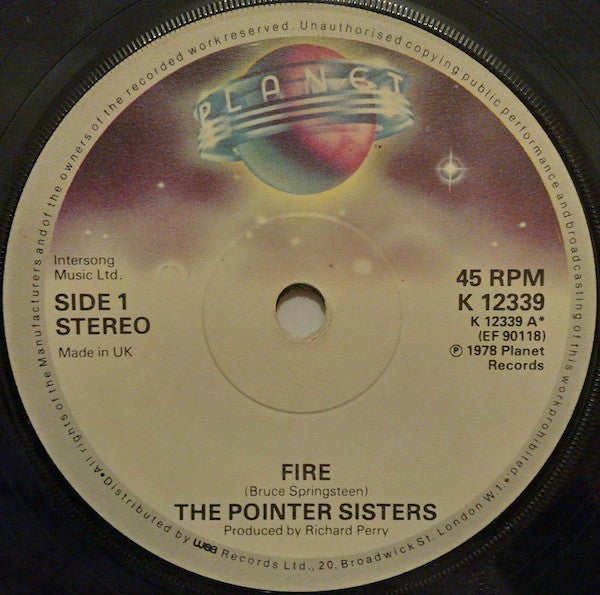 Pointer Sisters - Fire (7", Single)