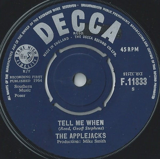 The Applejacks - Tell Me When (7", Single)